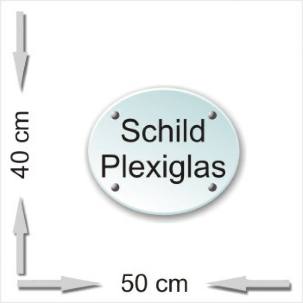 Acrylglas Schild - Oval 50x40