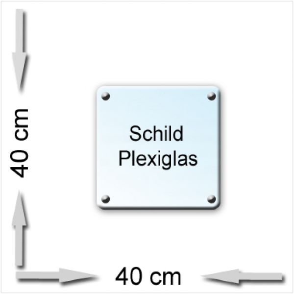 plexiglas schild 40cm
