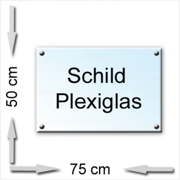 Acrylglas Schild klar 50x75