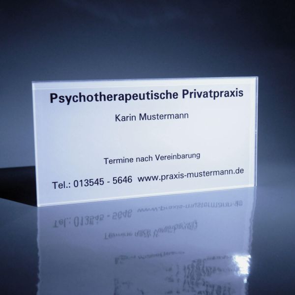 Praxisschild weiß 30x20 Vorlage Psychotherapie