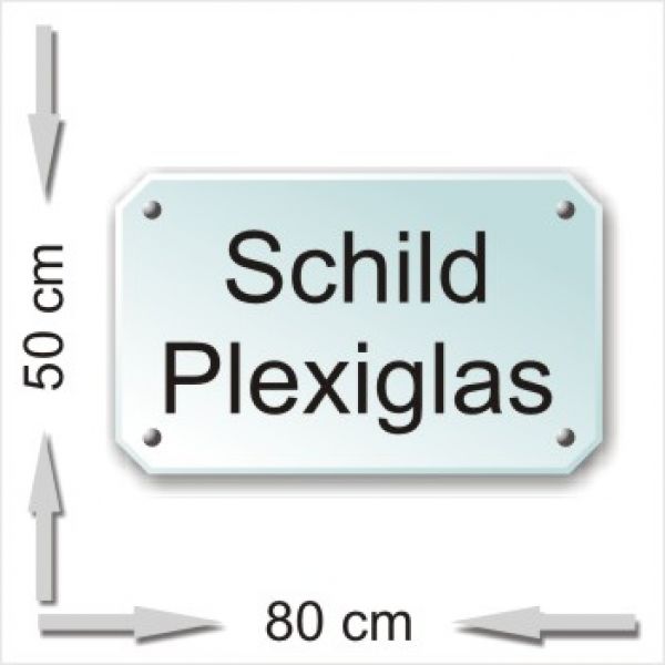 Acrylglas Schild klar - Achteck-80x50
