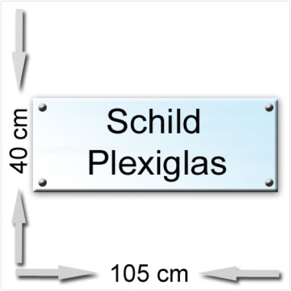 plexiglas schild 40 x 105 cm