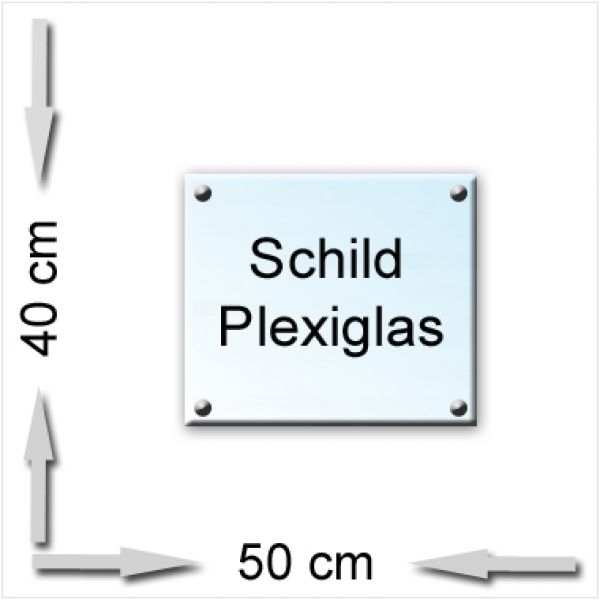 plexiglas schild 50 x 40 cm