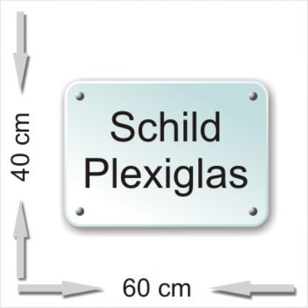 Acrylglas Schild  - Abgerundet 60x40