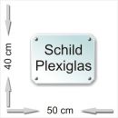 Acrylglas Schild klar - 8-Eck 50x40