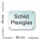 Acrylglas Schild klar - Achteck-60x40